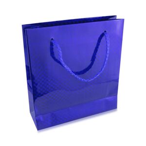 Darčeková taška z papiera - holografická, modrá farba, lesklý povrch