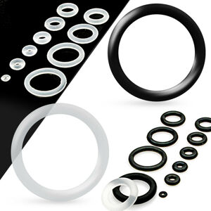 Náhradné silikónové krúžky na tunel alebo plug, čierna farba - Hrúbka: 1 mm