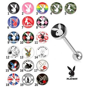 Oceľový piercing do jazyka - rôzne motívy Playboy - Symbol: PB20