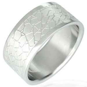 Oceľový prsteň - nepravidelný dlaždicový vzor - Veľkosť: 65 mm