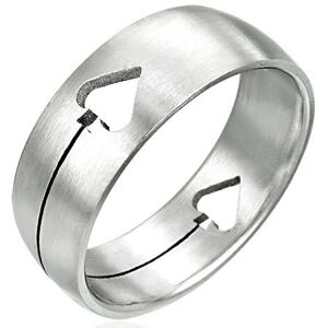Oceľový prsteň Pikový list - Veľkosť: 58 mm