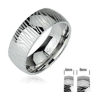 Oceľový prsteň - vzor zebra - Veľkosť: 51 mm