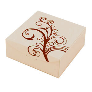 Papierová krabička na súpravu šperkov - béžová s kvetovým ornamentom