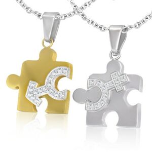 Prívesky pre dvojicu - puzzle, symbol pohlaví