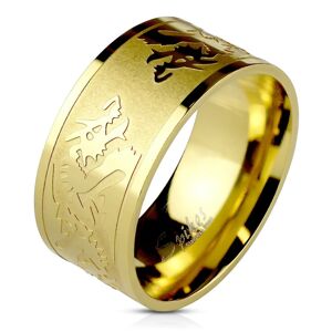 Prsteň z nehrdzavejúcej ocele so symbolom draka - Veľkosť: 60 mm