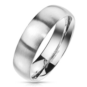 Prsteň z ocele v striebornom farebnom odtieni - matný povrch, 6 mm - Veľkosť: 54 mm