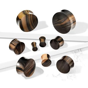 Sedlový plug z ebenového dreva - prírodná textúra, rôzne veľkosti - Hrúbka piercingu: 14 mm