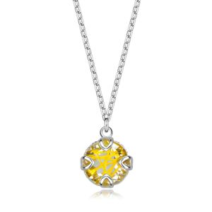 Strieborný 925 náhrdelník - prírodný rutil, Venušine vlasy zlatej farby