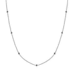 Strieborný 925 náhrdelník - retiazka z malých okrúhlych očiek, lesklé guličky