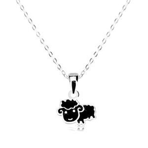 Strieborný náhrdelník 925 - čierna ovca, ligotavá retiazka z oválnych očiek