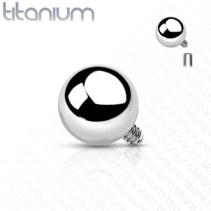 Titánový náhradný diel do implantátu, gulička, strieborná farba, závit 1,2 mm - Veľkosť hlavičky: 2 mm