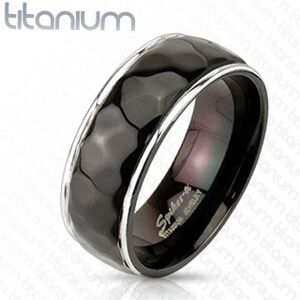 Titánový prsteň - vzor kosoštvorcov s oblými hranami - Veľkosť: 62 mm