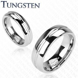 Tungstenový prsteň, vrytý stredový pruh - Veľkosť: 68 mm