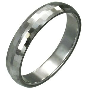 Volfrámový prsteň s jemnými brúsenými obdĺžnikmi, 3 mm - Veľkosť: 59 mm